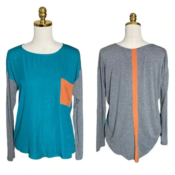 ANTHROPOLOGIE DOLAN | Color Block Long Sleeve Jersey Knit Tee Size S - Picture 4 of 12